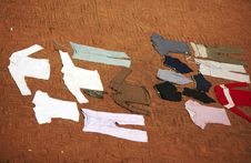 Clothes Drying On The Brick Banks Of Varanasi Royalty Free Stock Images Clothes Drying On The Brick Banks Of Varanasi Royalty Free Stock Images
