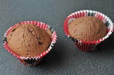 Two Chocolate Muffins Stock Photos Two Chocolate Muffins Stock Photos