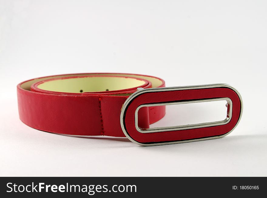 Red female belt isolated on the background