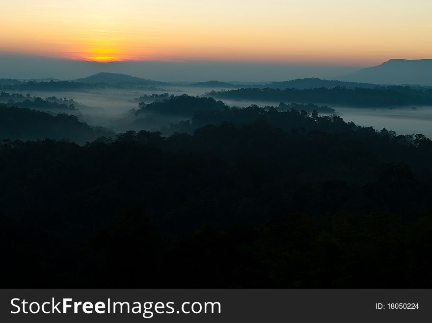 Sunrise Of Khao Kho National Park Of Thailand