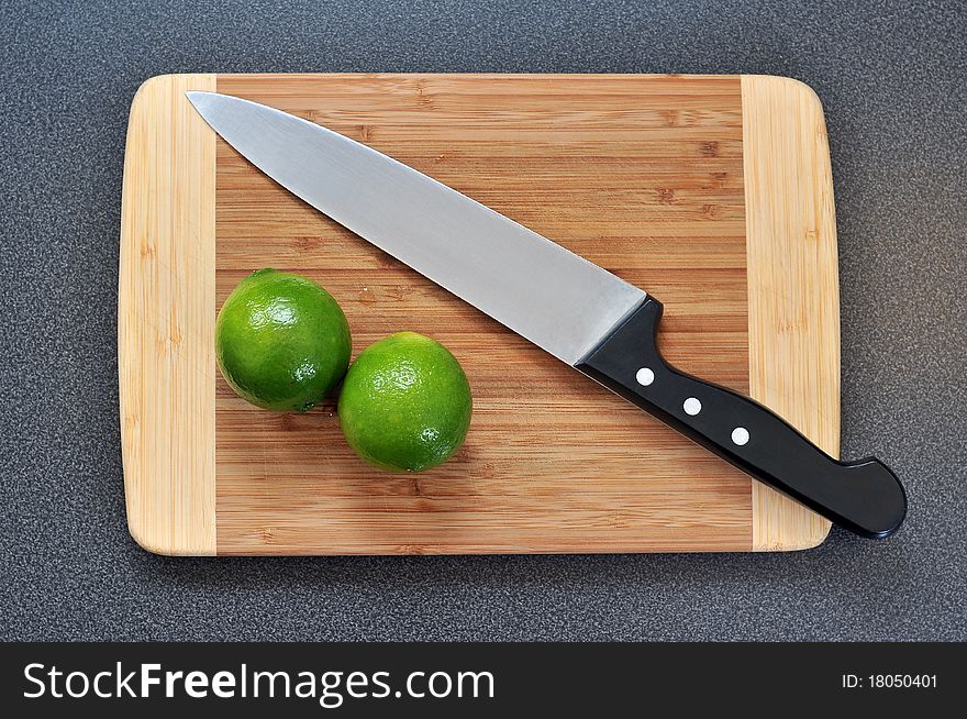 Two limes and a knife