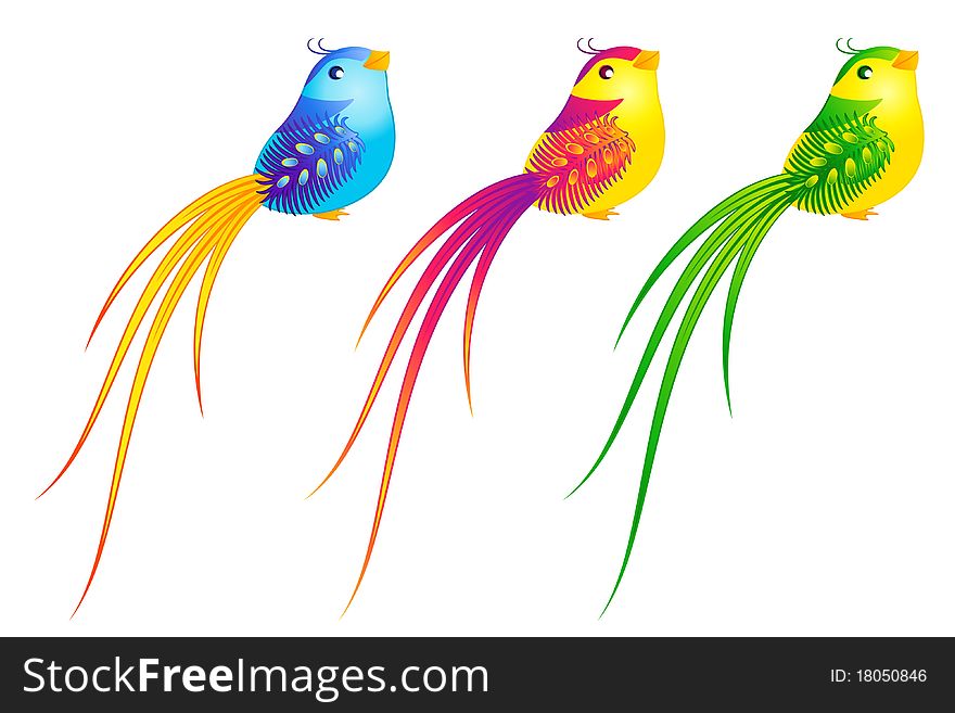 Beautiful little birds beautiful illustration for a design