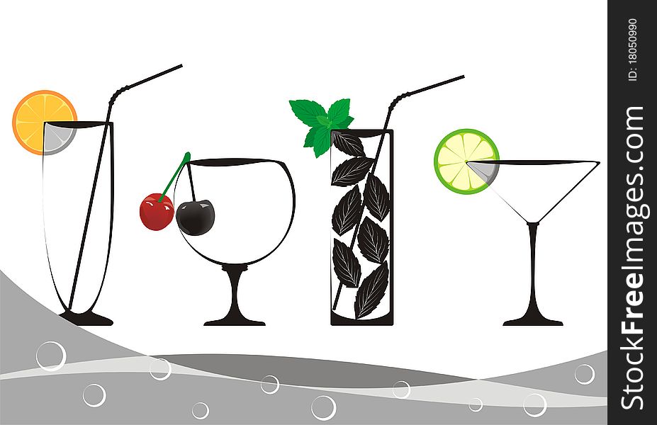 Silhouette fruit cocktail