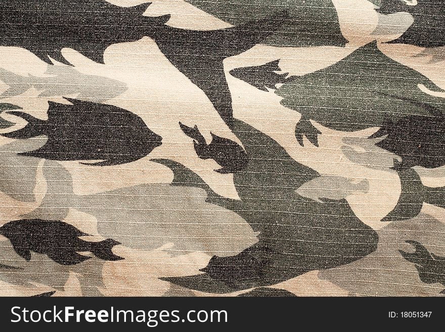 The brown camouflage pattern on cloth