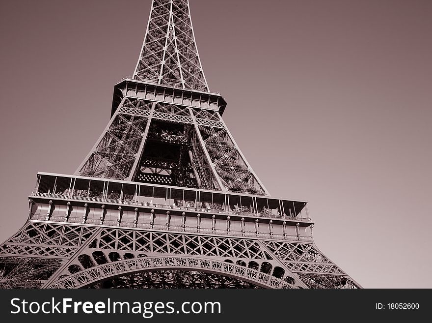 Close up of the Eiffel Tower Structure in Paris, France. Close up of the Eiffel Tower Structure in Paris, France