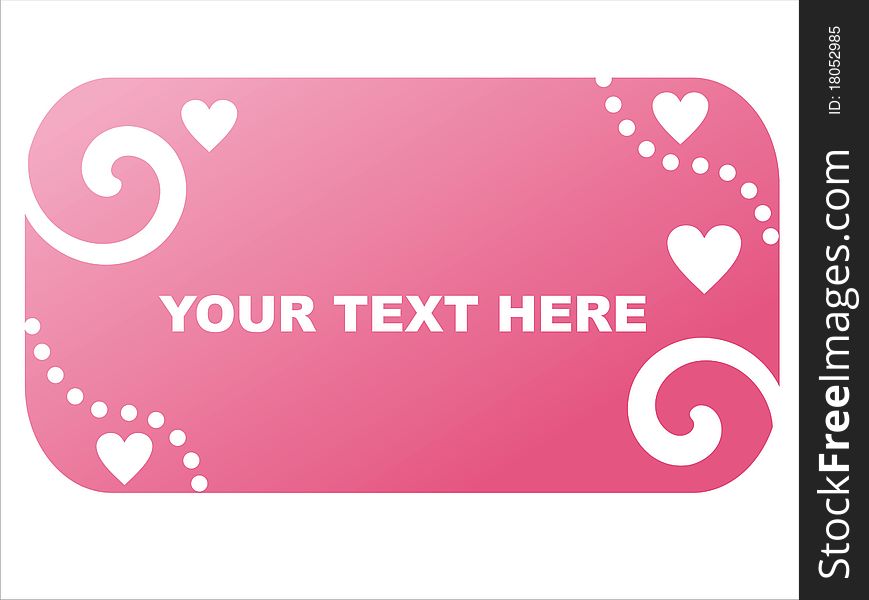 Glossy pink frame with hearts. Glossy pink frame with hearts