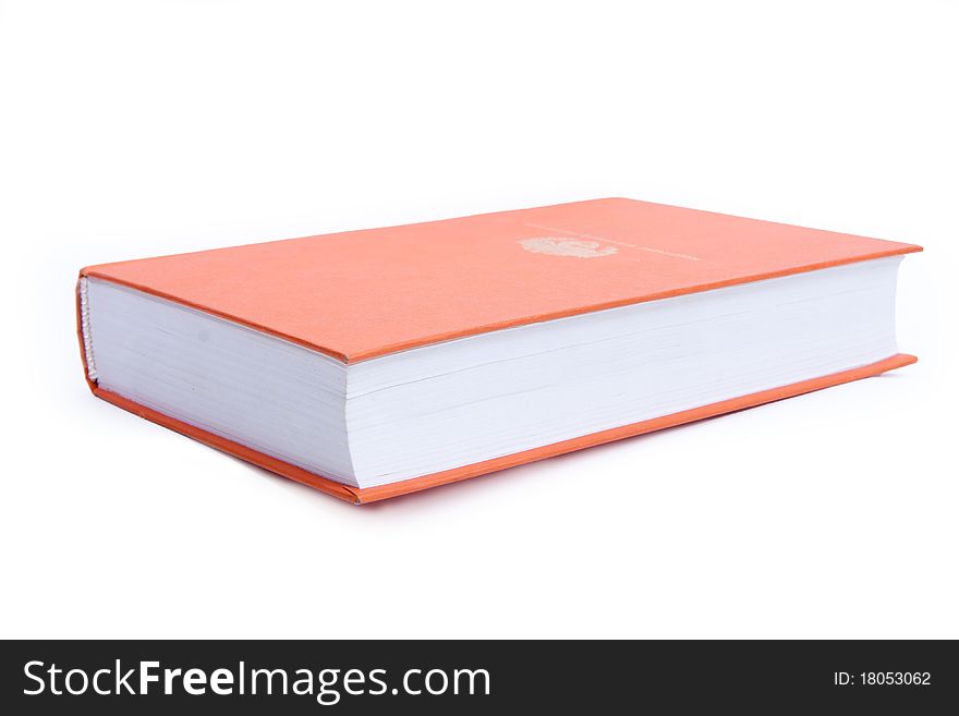 Blank book cover orange isolated
