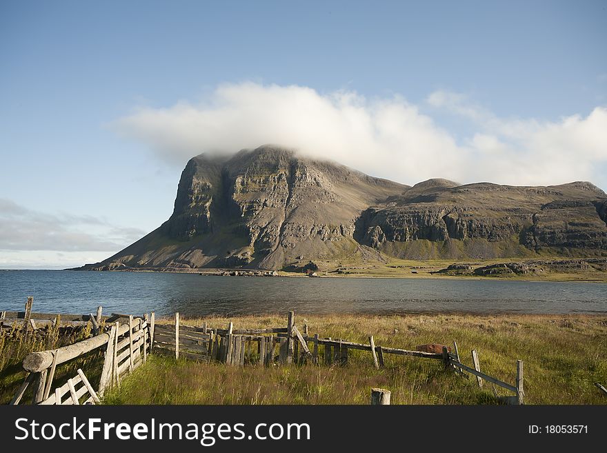 Landscape Mountain Sea Grass in North west Iceland. Landscape Mountain Sea Grass in North west Iceland