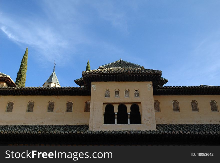 The Alhambra is a moorish palace in Granada, Spain.