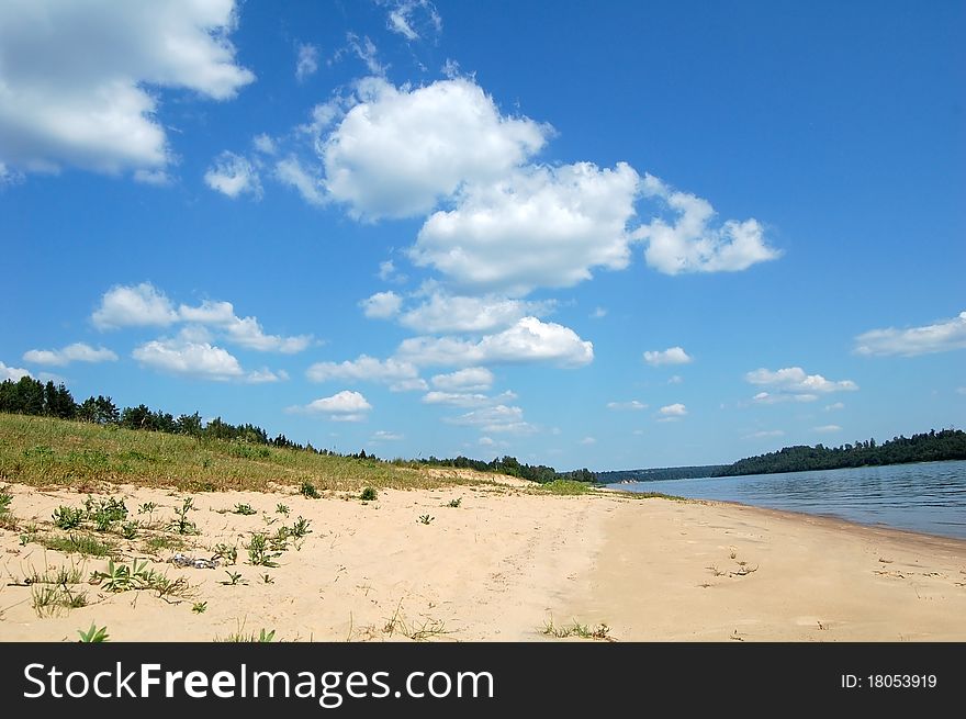 Landscape with beach or water or white sky. Landscape with beach or water or white sky