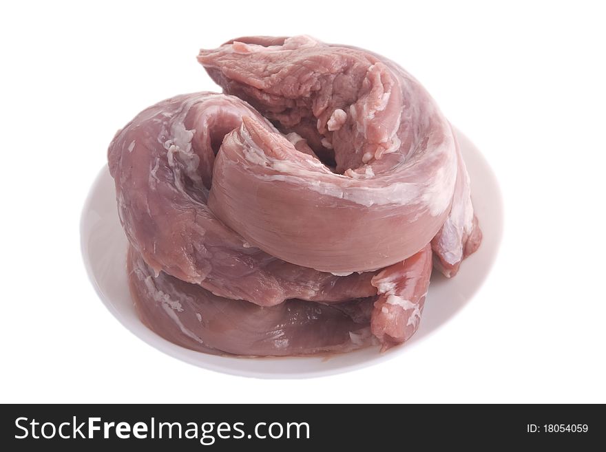 Crude meat on a plate