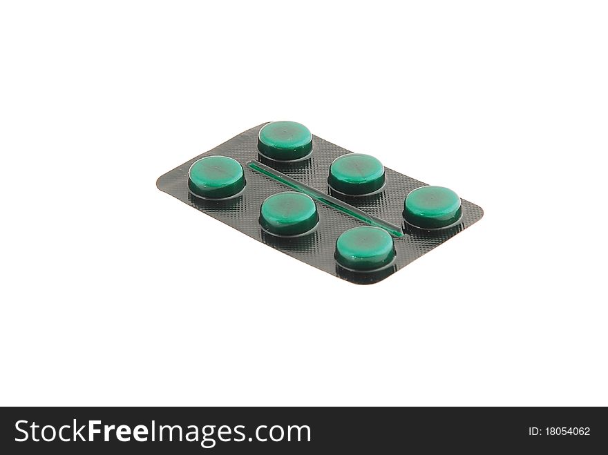 Tablets medical on a white background