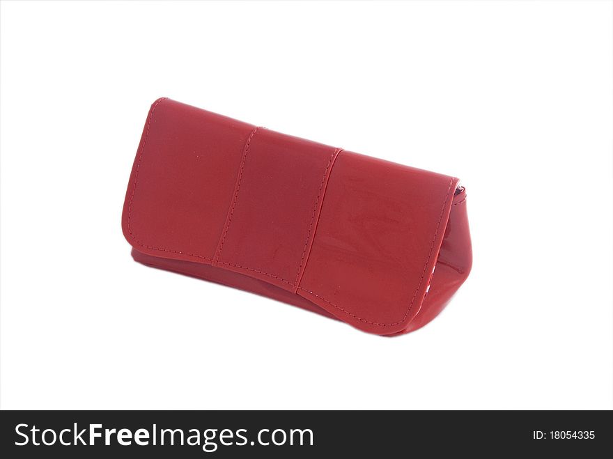 Red leather Ssectacle-case, separately