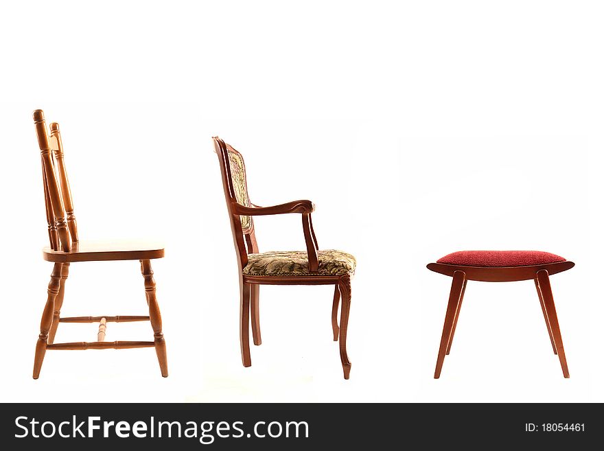 Chairs on a white background. Chairs on a white background.