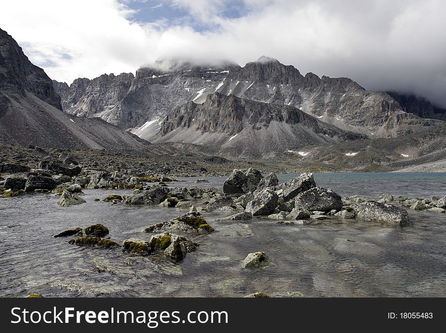 Mountains  lake in Siberia (Transbaikalia). Russia. Mountains  lake in Siberia (Transbaikalia). Russia.