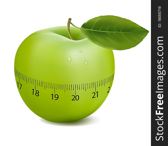 Green sports apple. Concept of duet. Vector illustration.