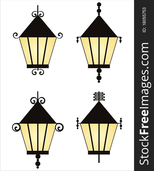 Set of 4 stylish lanterns