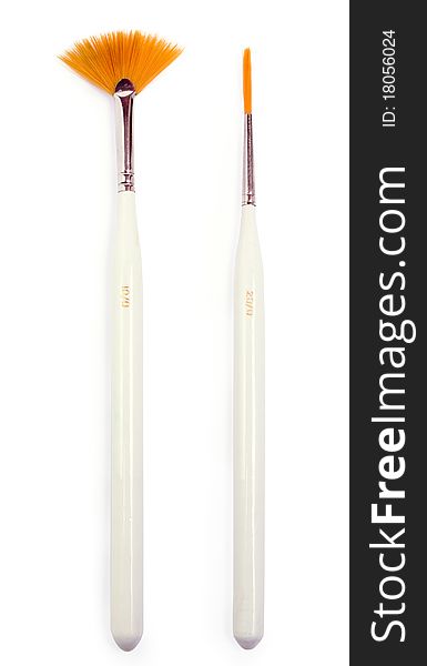 Two isolated painbrush on white. Two isolated painbrush on white