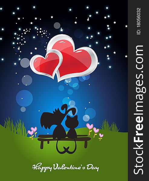 Valentine illustration background with heart shapes. Valentine illustration background with heart shapes