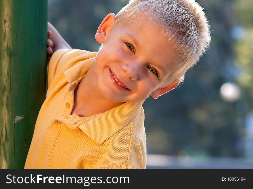 Portrait of smiling little boy - looking at camera