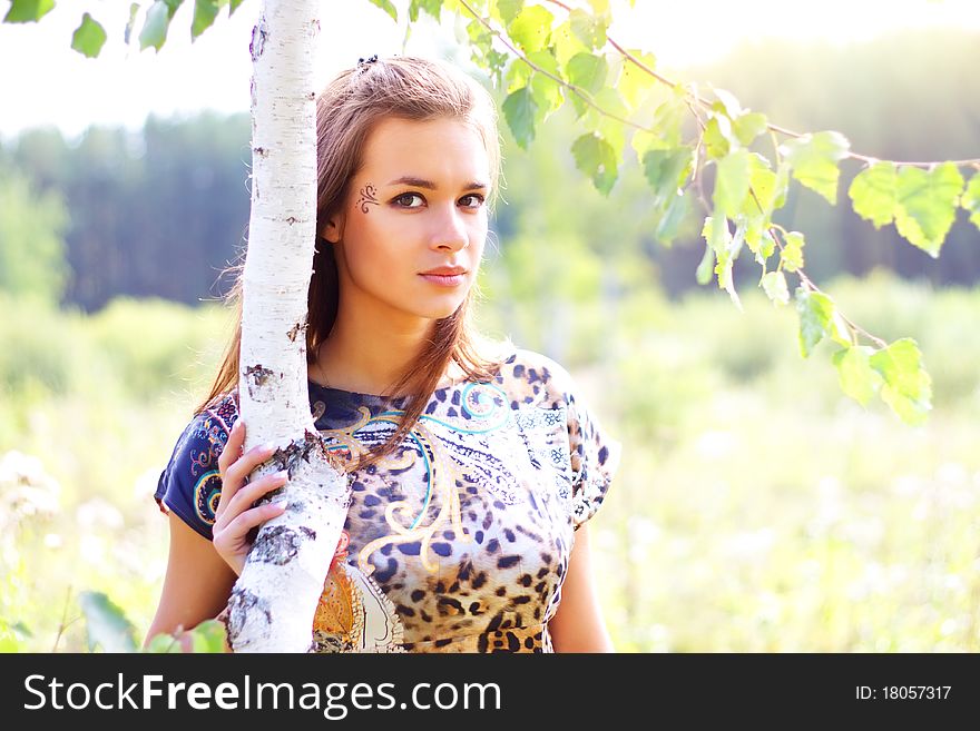 Attractive girl on the nature