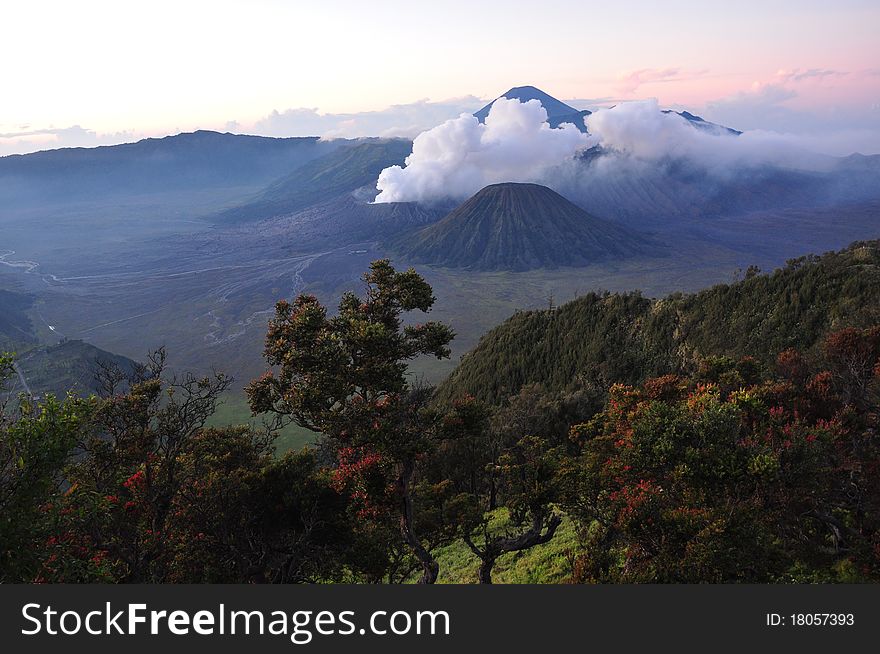 Eruption of Mount Bromo volcano in Java, Indonesia. Eruption of Mount Bromo volcano in Java, Indonesia