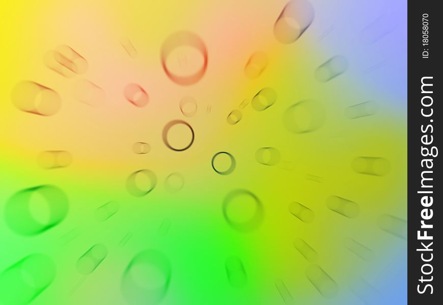 Abstraction of circles in motion on a colorful background. Abstraction of circles in motion on a colorful background