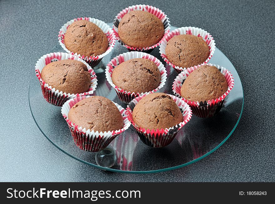 Plate Full Of Chocolate Muffins