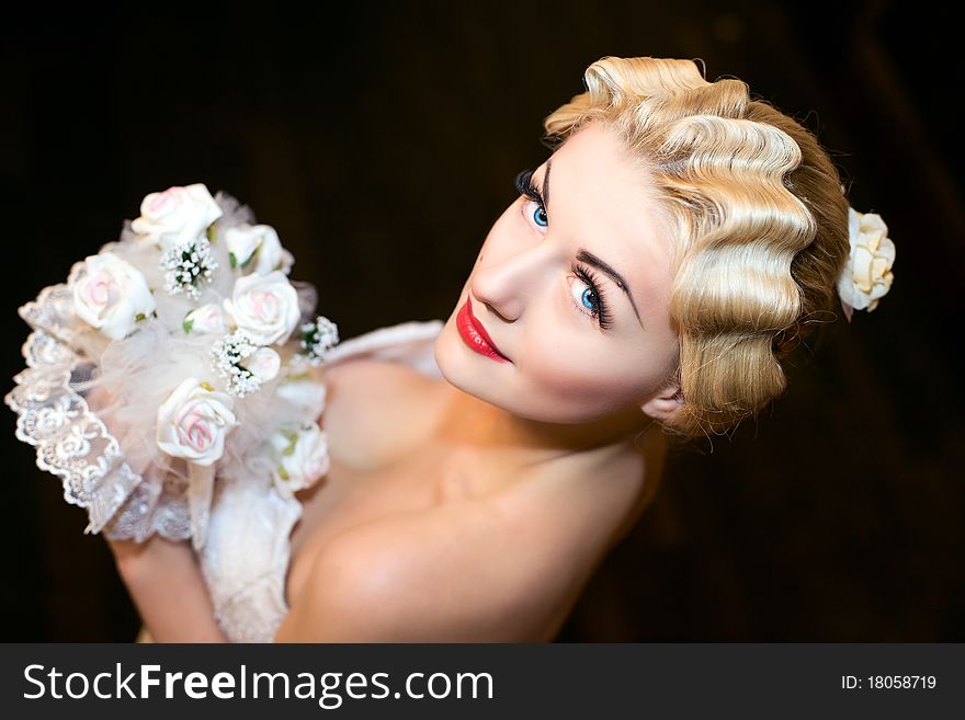 The Bride With A Wedding Bouquet