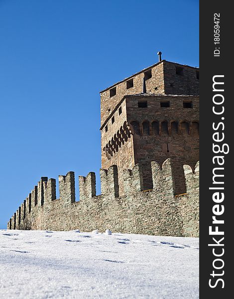 Fenis Castle is one of the most famous castles in Aosta Valley - Italy for its spectacular architecture and its many towers. Fenis Castle is one of the most famous castles in Aosta Valley - Italy for its spectacular architecture and its many towers