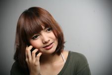 Girl & Mobile Phone Stock Photos Girl & Mobile Phone Stock Photos