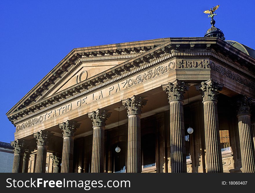 Theatre of peace in the city of San Luis Potosi, built in a neoclassical style