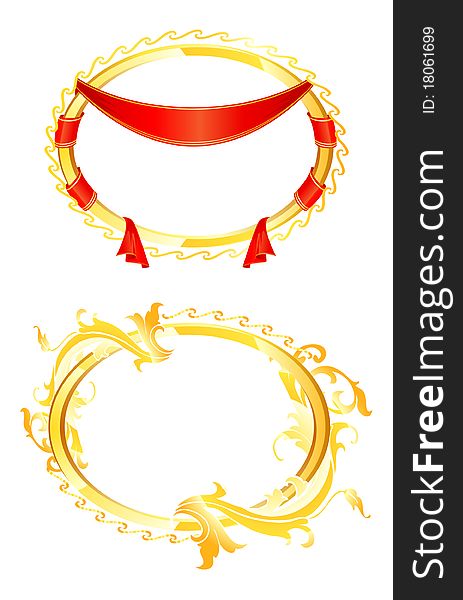 Vector illustration of Gold frame