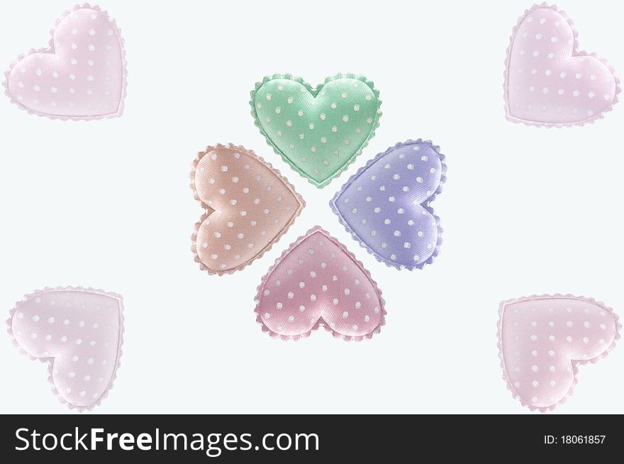 Candy White dot Hearts with isolated background