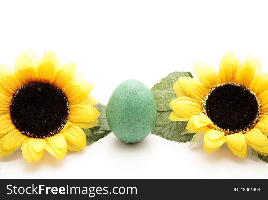 Colored Egg With Sunflower