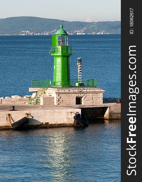 Faro green arrival by sea in Split in Croatia. Faro green arrival by sea in Split in Croatia