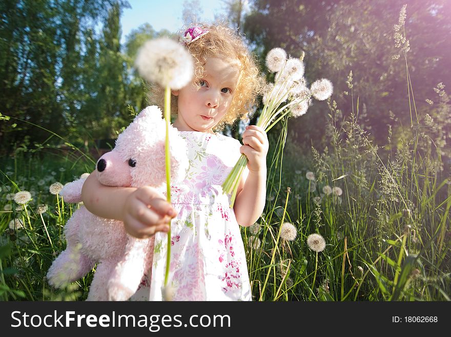 Little Girl With Dandelions.