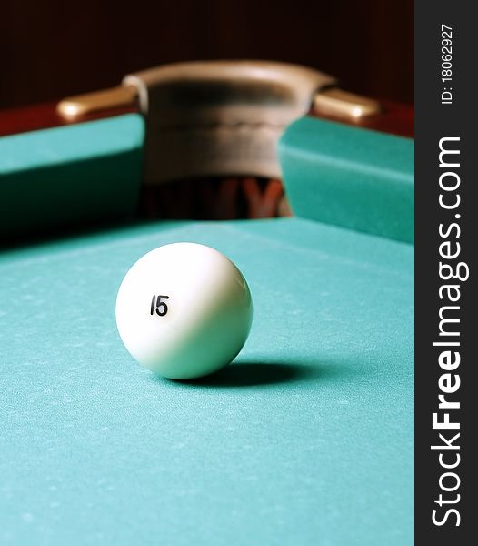 The billiard sphere costs near a billiard pocket. The billiard sphere costs near a billiard pocket