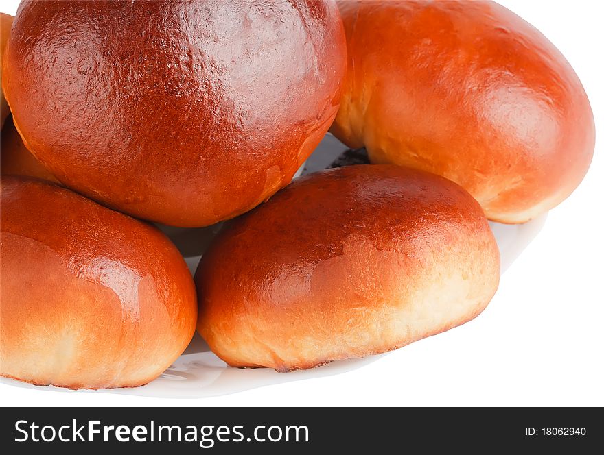 Fresh homemade buns on the plate