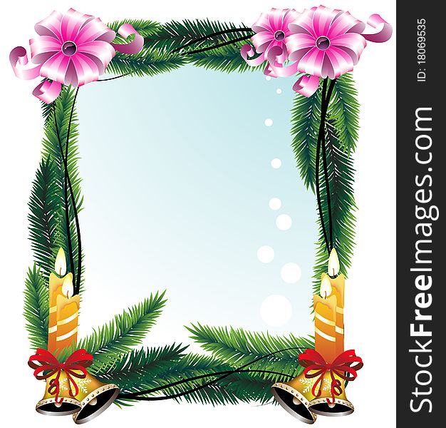 Festive wreath with bright decorations. Greeting Card. Festive wreath with bright decorations. Greeting Card.