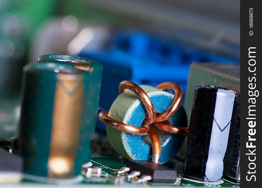 Macro view of electronic circuit board