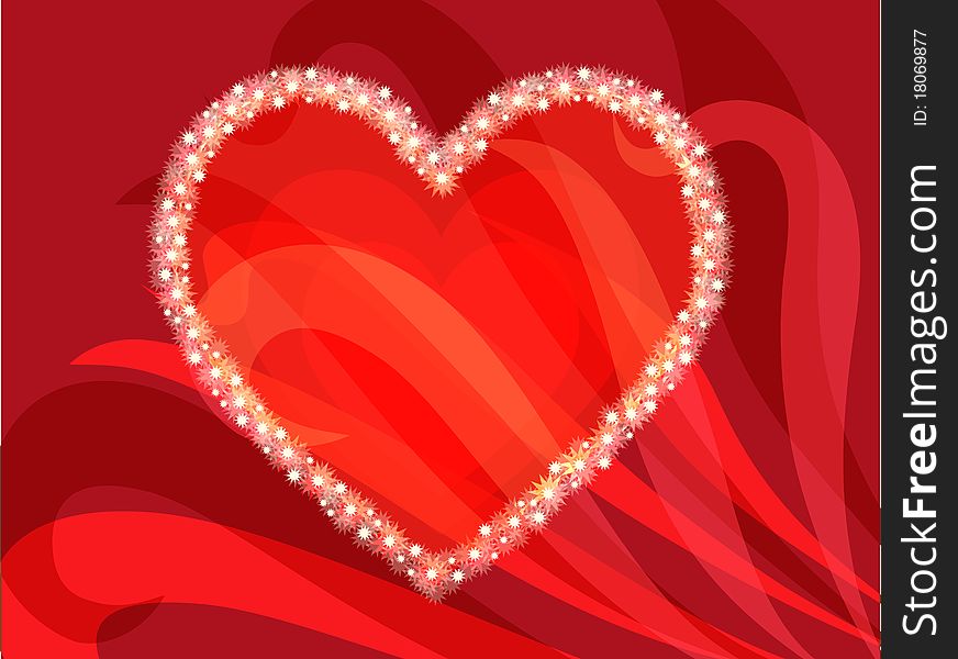 Red Valentine day background with heart