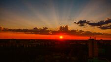 Sunset Over Pripyat, Chernobyl, Aerial View Royalty Free Stock Photography