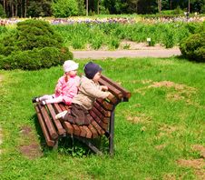 Little Boy And Girl In Park Royalty Free Stock Photo Little Boy And Girl In Park Royalty Free Stock Photo