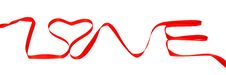 Word Love Made Of Red Ribbon Stock Photography Word Love Made Of Red Ribbon Stock Photography