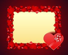 Heart Gift And Card With Hearts Royalty Free Stock Photography Heart Gift And Card With Hearts Royalty Free Stock Photography