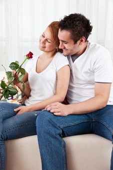 Young Boy And A Beauty Girl With Red Rose Royalty Free Stock Image Young Boy And A Beauty Girl With Red Rose Royalty Free Stock Image