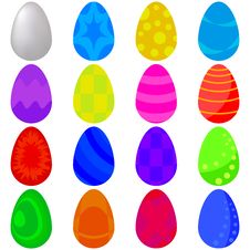 Easter Eggs, Set Royalty Free Stock Image