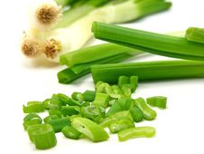 Chopped & Whole Spring Onions Stock Photography Chopped & Whole Spring Onions Stock Photography