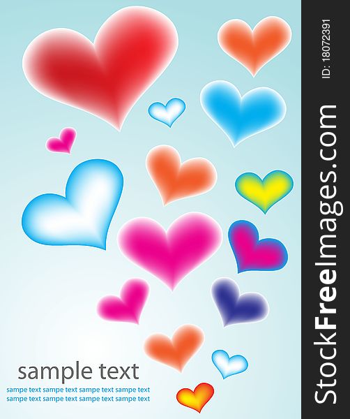 Colorful Hearts. Holiday Background